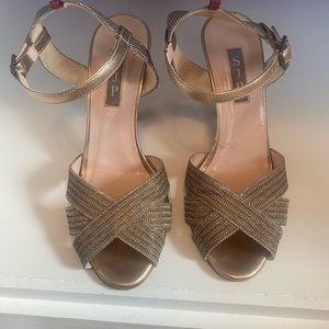 SJP by Sarah Jessica Parker metallic open toe high heel sandals